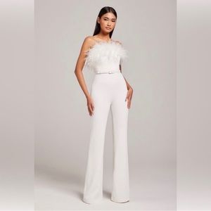 Nadine Merabi Colette White Jumpsuit